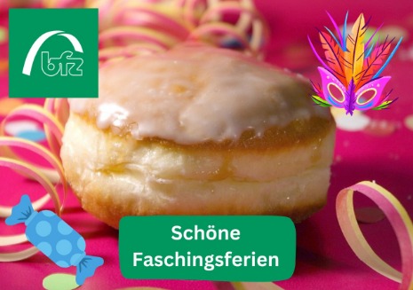 Ein Krapfen mit Luftschlangen