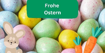 Frohe Ostern Eier mit Aufschrift "Frohe Ostern"